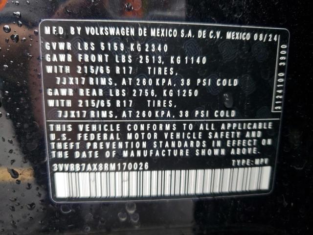 3VVRB7AX8RM170026 - 2024 VOLKSWAGEN TIGUAN S 黑色 照片 14