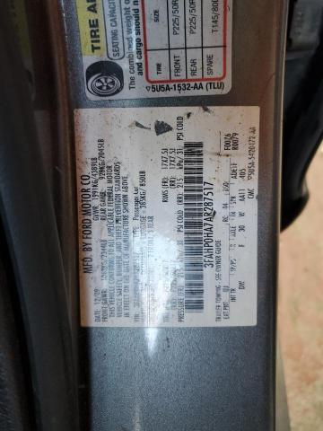 3FAHP0HA7AR287517 - 2010 FORD FUSION SE CHARCOAL photo 12