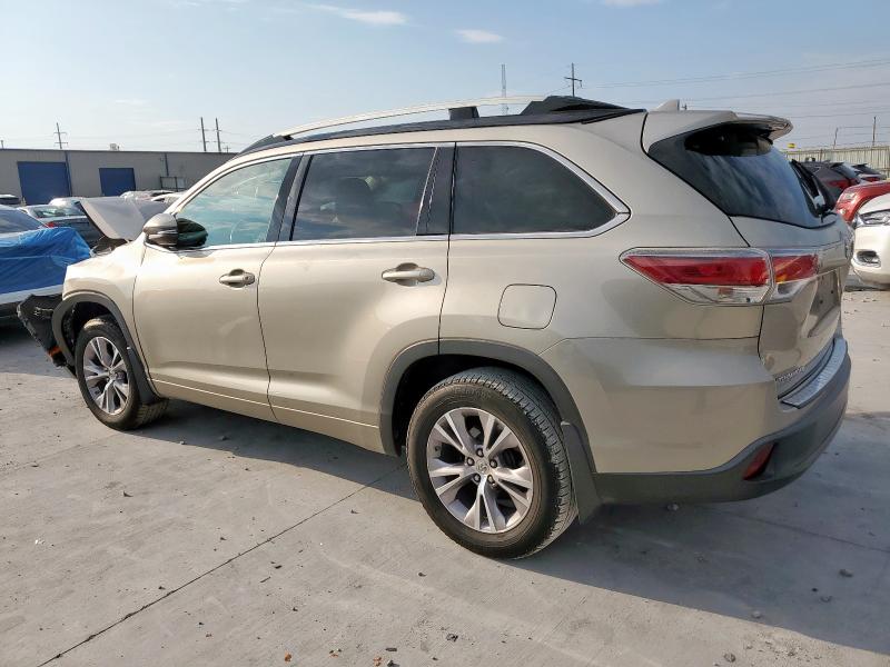 5TDKKRFHXFS074150 - 2015 TOYOTA HIGHLANDER XLE ოქროსფერი ფოტო 2
