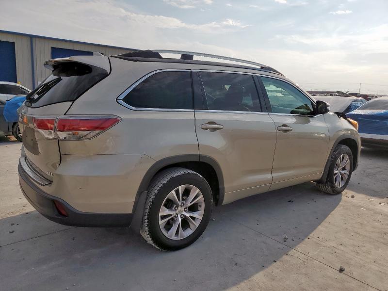 5TDKKRFHXFS074150 - 2015 TOYOTA HIGHLANDER XLE ოქროსფერი ფოტო 3