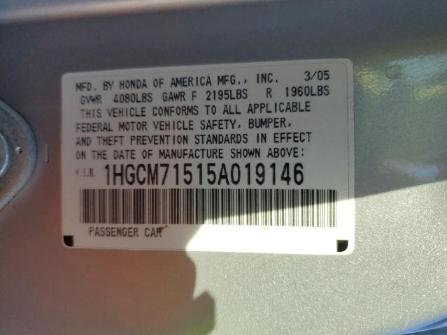 1HGCM71515A019146 - 2005 HONDA ACCORD SE SILVER photo 13