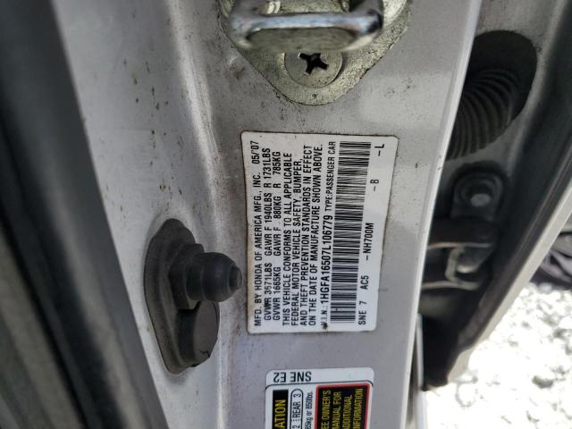 1HGFA16507L106779 - 2007 HONDA CIVIC LX GRAY photo 12