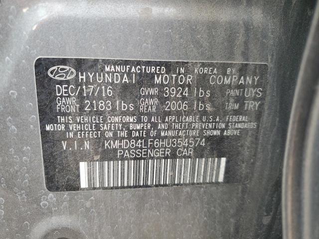 KMHD84LF6HU354574 - 2017 HYUNDAI ELANTRA SE GRAY photo 12