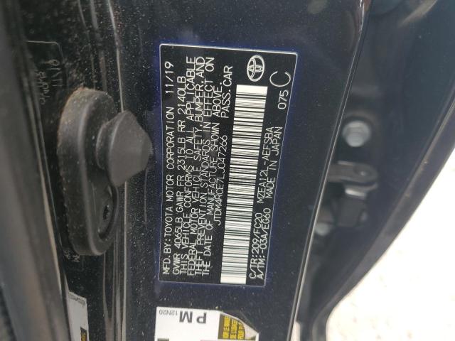 JTDM4RCE7LJ047266 - 2020 TOYOTA COROLLA SE შავი ფოტო 12