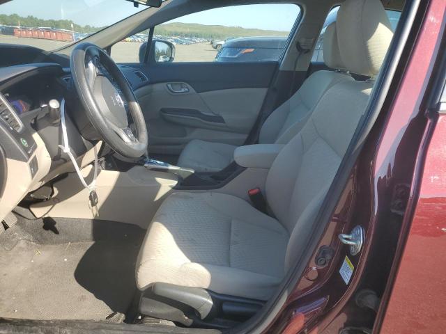 19XFB2F5XFE284384 - 2015 HONDA CIVIC LX BURGUNDY photo 7