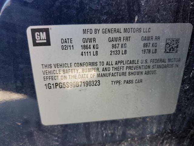 1G1PG5S99B7190323 - 2011 CHEVROLET CRUZE LT BLUE photo 12