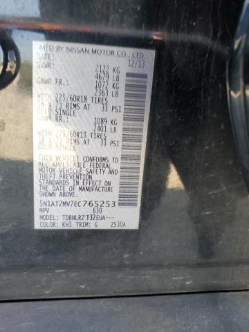 5N1AT2MV7EC765253 - 2014 NISSAN ROGUE S BLACK photo 13