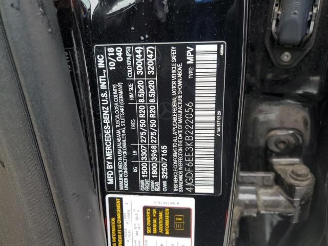 4JGDF6EE3KB222056 - 2019 MERCEDES-BENZ GLS 450 4MATIC BLACK photo 13