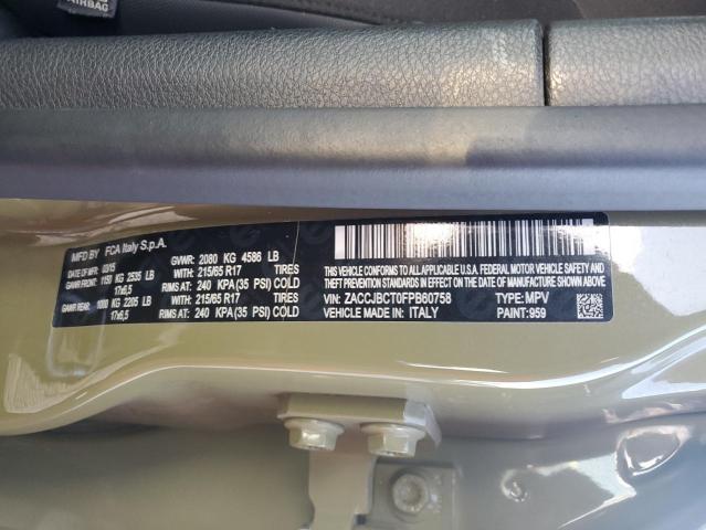 ZACCJBCT0FPB60758 - 2015 JEEP RENEGADE TRAILHAWK GREEN photo 13