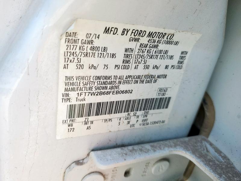 1FT7W2B68FEB06802 - 2015 FORD F250 SUPER DUTY WHITE photo 12