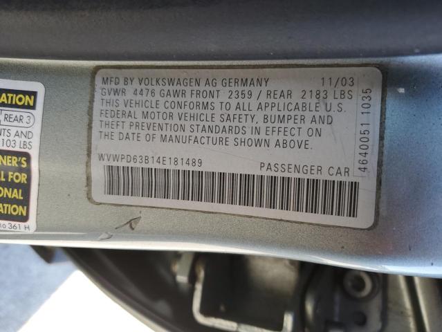 WVWPD63B14E181489 - 2004 VOLKSWAGEN PASSAT GLS SILVER photo 13