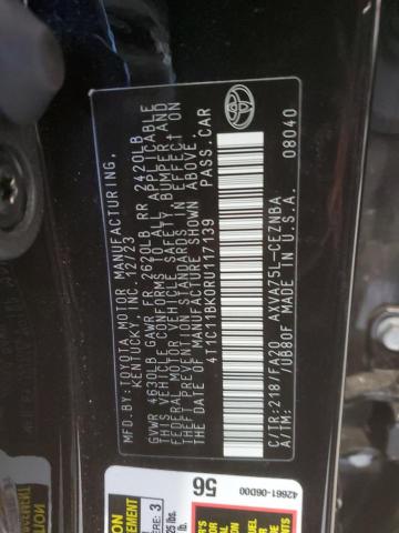 4T1C11BK0RU117139 - 2024 TOYOTA CAMRY LE Қара фото 12