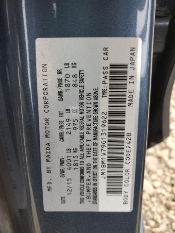 JM1BM1V79G1319622 - 2016 MAZDA 3 TOURING ლურჯი ფოტო 12