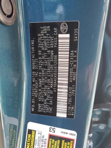 4T1DAACK6SU612096 - 2025 TOYOTA CAMRY XSE ლურჯი ფოტო 12