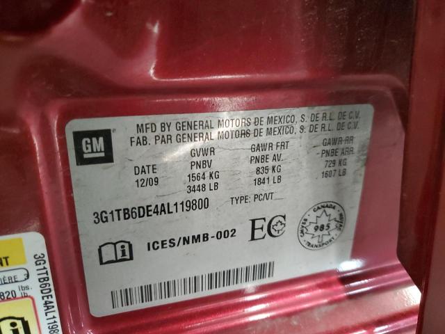 3G1TB6DE4AL119800 - 2010 CHEVROLET AVEO LS Qara foto 14