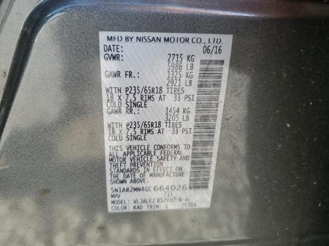 5N1AR2MN4GC664026 - 2016 NISSAN PATHFINDER S Boz foto 14