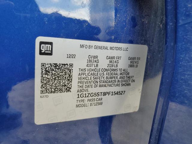 1G1ZG5ST8PF154527 - 2023 CHEVROLET MALIBU RS BLUE photo 12