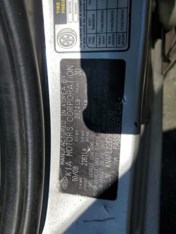 KNAFE221795630592 - 2009 KIA SPECTRA EX 银色 照片 12