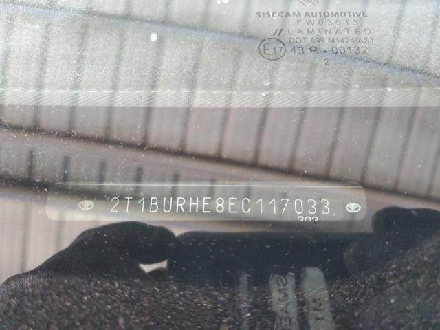 2T1BURHE8EC117033 - 2014 TOYOTA COROLLA L 白色 照片 12