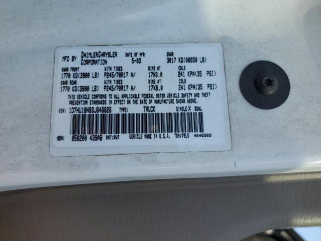 1D7HU18N93J648826 - 2003 DODGE RAM 1500 ST WHITE photo 13