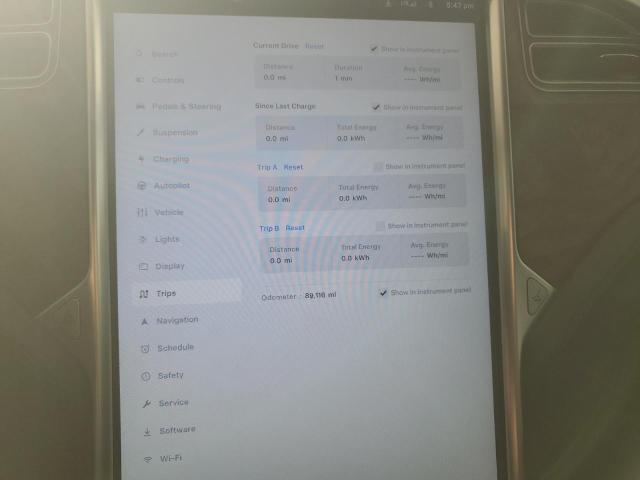 5YJSA1E22HF217309 - 2017 TESLA MODEL S Графитовый фото 9