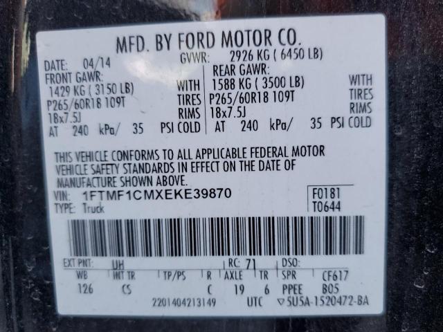 1FTMF1CMXEKE39870 - 2014 FORD F150 BLACK photo 13