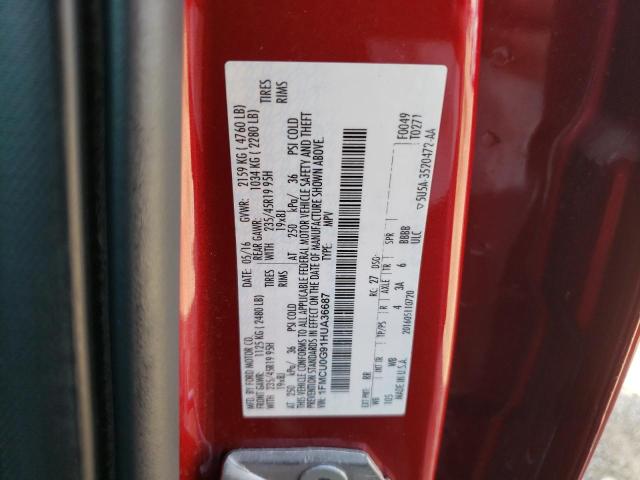1FMCU0G91HUA36687 - 2017 FORD ESCAPE SE RED photo 12