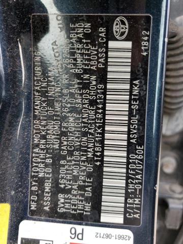 4T4BF1FK1ER441319 - 2014 TOYOTA CAMRY L CHARCOAL photo 12