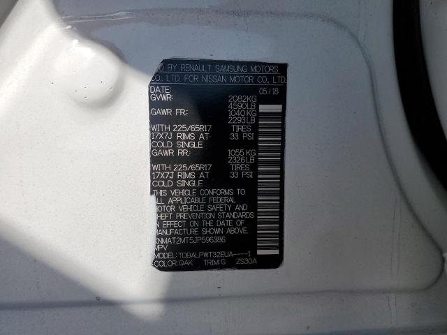 KNMAT2MT5JP596386 - 2018 NISSAN ROGUE S Biały zdjęcie 13