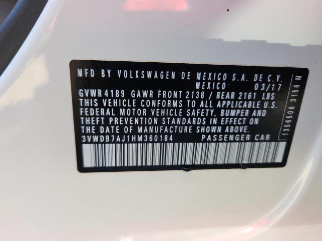 3VWDB7AJ1HM360184 - 2017 VOLKSWAGEN JETTA SE WHITE photo 13