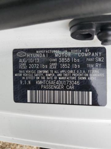 KMHTC6AE4DU173046 - 2013 HYUNDAI VELOSTER TURBO Blanco foto 12