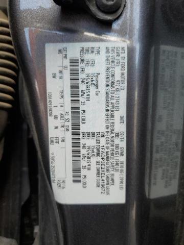 1FADP3E2XEL419672 - 2014 FORD FOCUS S GRAY photo 12