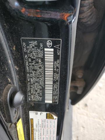 JTDKN3DU6A0058317 - 2010 TOYOTA PRIUS BLACK photo 12