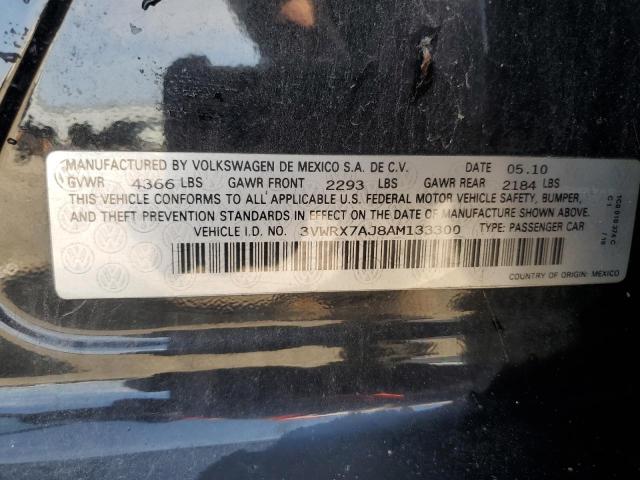 3VWRX7AJ8AM133300 - 2010 VOLKSWAGEN JETTA SE BLACK photo 12