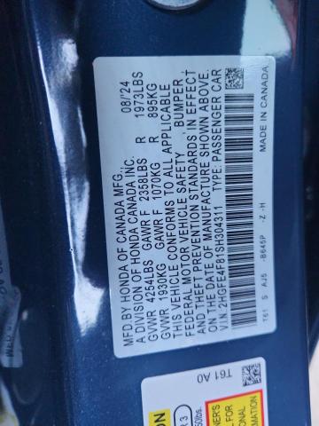 2HGFE4F81SH304311 - 2025 HONDA CIVIC SPORT Blau Foto 13