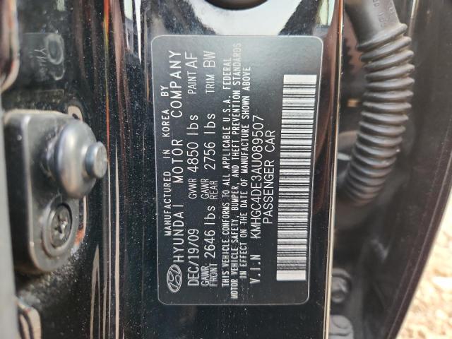KMHGC4DE3AU089507 - 2010 HYUNDAI GENESIS 3.8L 黑色 照片 13