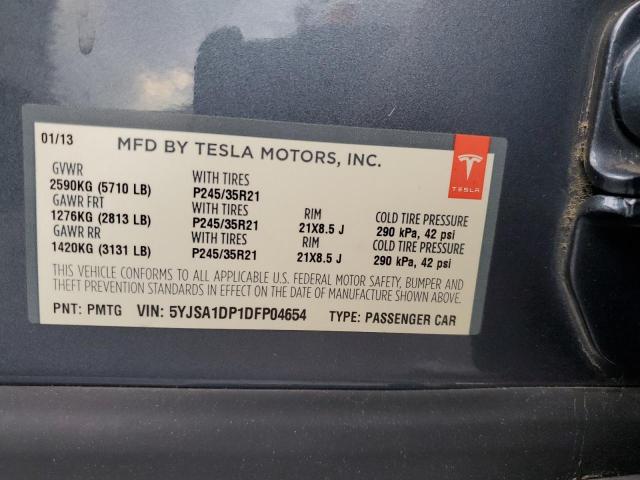 5YJSA1DP1DFP04654 - 2013 TESLA MODEL S 石墨色 照片 12