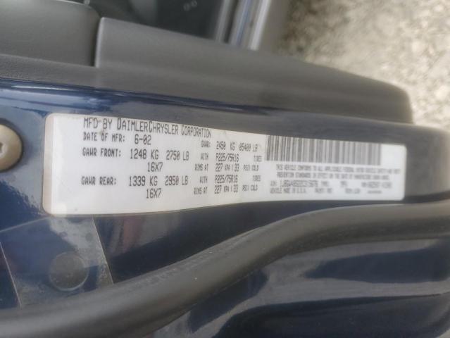 1J8GW48S22C315676 - 2002 JEEP GRAND CHEROKEE LAREDO BLUE photo 14