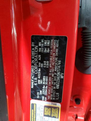 KNDJ23AU5N7174744 - 2022 KIA SOUL LX RED photo 12