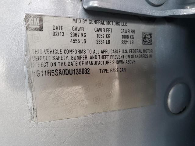 1G11H5SA0DU135082 - 2013 CHEVROLET MALIBU LTZ 蓝色 照片 12