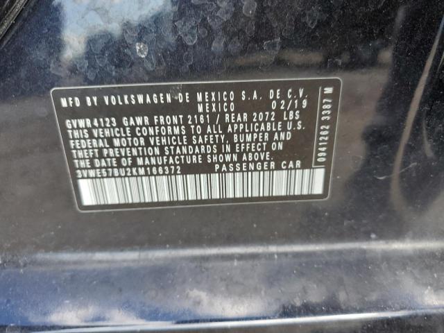 3VWE57BU2KM166372 - 2019 VOLKSWAGEN JETTA SEL BLACK photo 12