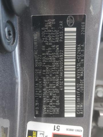 4T1C11AK0NU056922 - 2022 TOYOTA CAMRY LE GRAY photo 13