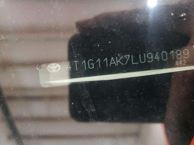 4T1G11AK7LU940189 - 2020 TOYOTA CAMRY SE 白色 照片 13