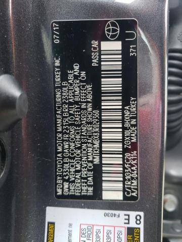 NMTKHMBX8JR029360 - 2018 TOYOTA C-HR XLE GRAY photo 12