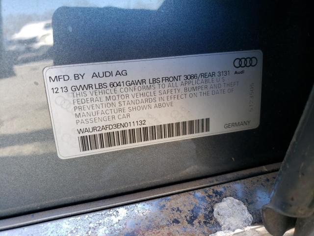 WAUR2AFD3EN011132 - 2014 AUDI A8 L QUATTRO GRAY photo 12