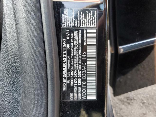 WDDHF8HB3BA401146 - 2011 MERCEDES-BENZ E 350 4MATIC BLACK photo 12