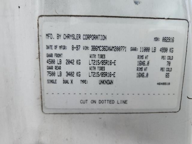 3B6MC36DXWM200771 - 1998 DODGE RAM 3500 WHITE photo 12