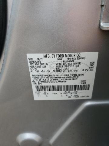 2FMDK3GC3DBA93898 - 2013 FORD EDGE SE SILVER photo 14