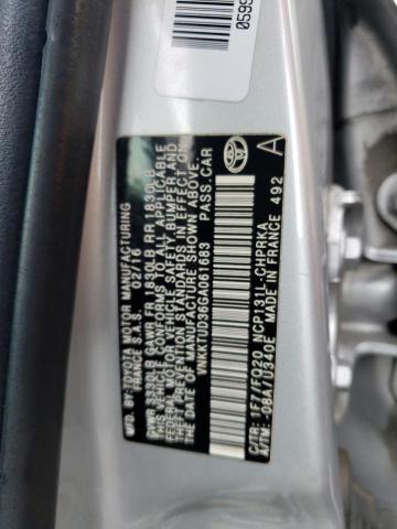 VNKKTUD36GA061683 - 2016 TOYOTA YARIS L ვერცხლისფერი ფოტო 13