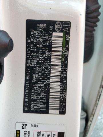 2T1BU40E59C112165 - 2009 TOYOTA COROLLA BASE WHITE photo 12